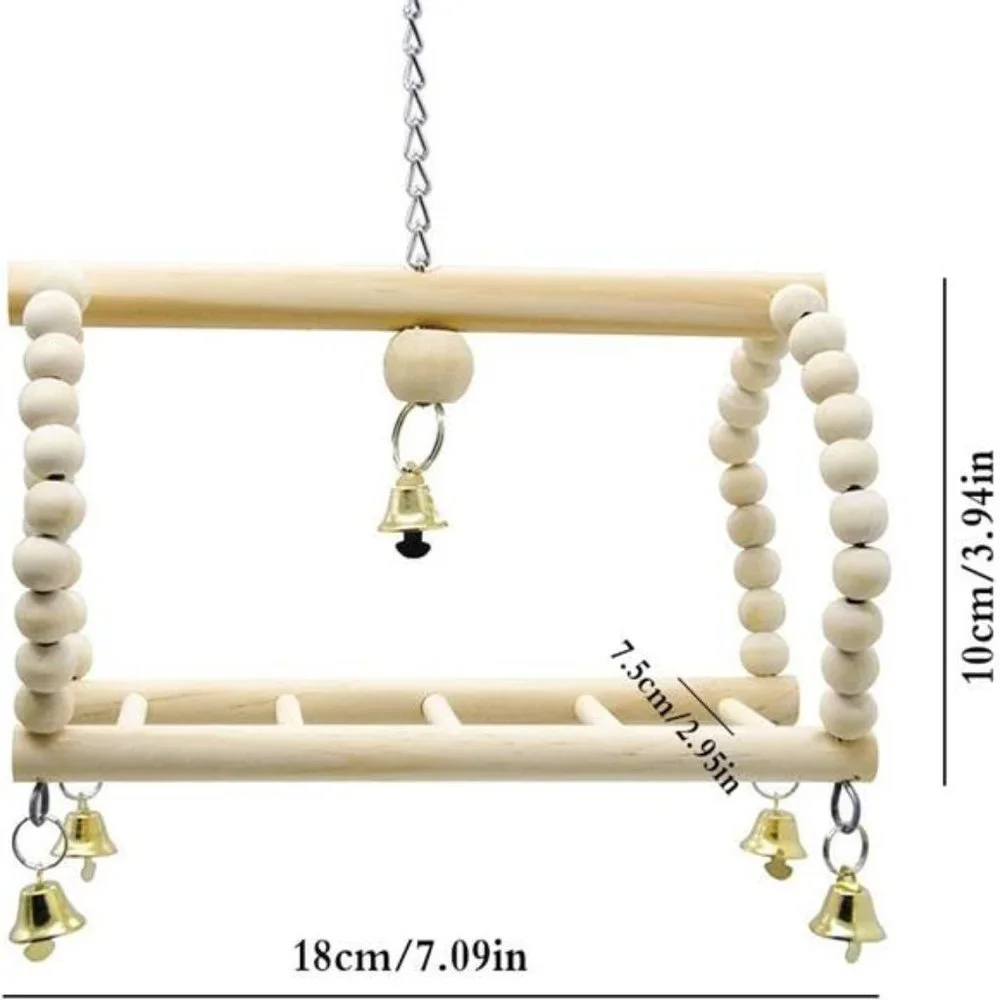 7 Packs Bird Parrot Swing Chewing Toys-Hanging Bell Bird Cage Toys for Parakeets